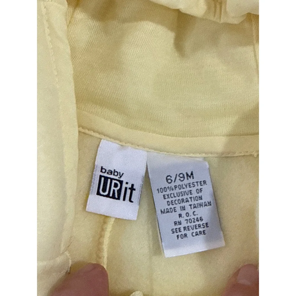 VTG Baby UR It Quilted Bunting Bag Hooded Sleep Sack Yellow Bear 6/9M
